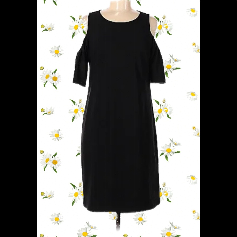 Boston Proper Cold Shoulder Black Dress M